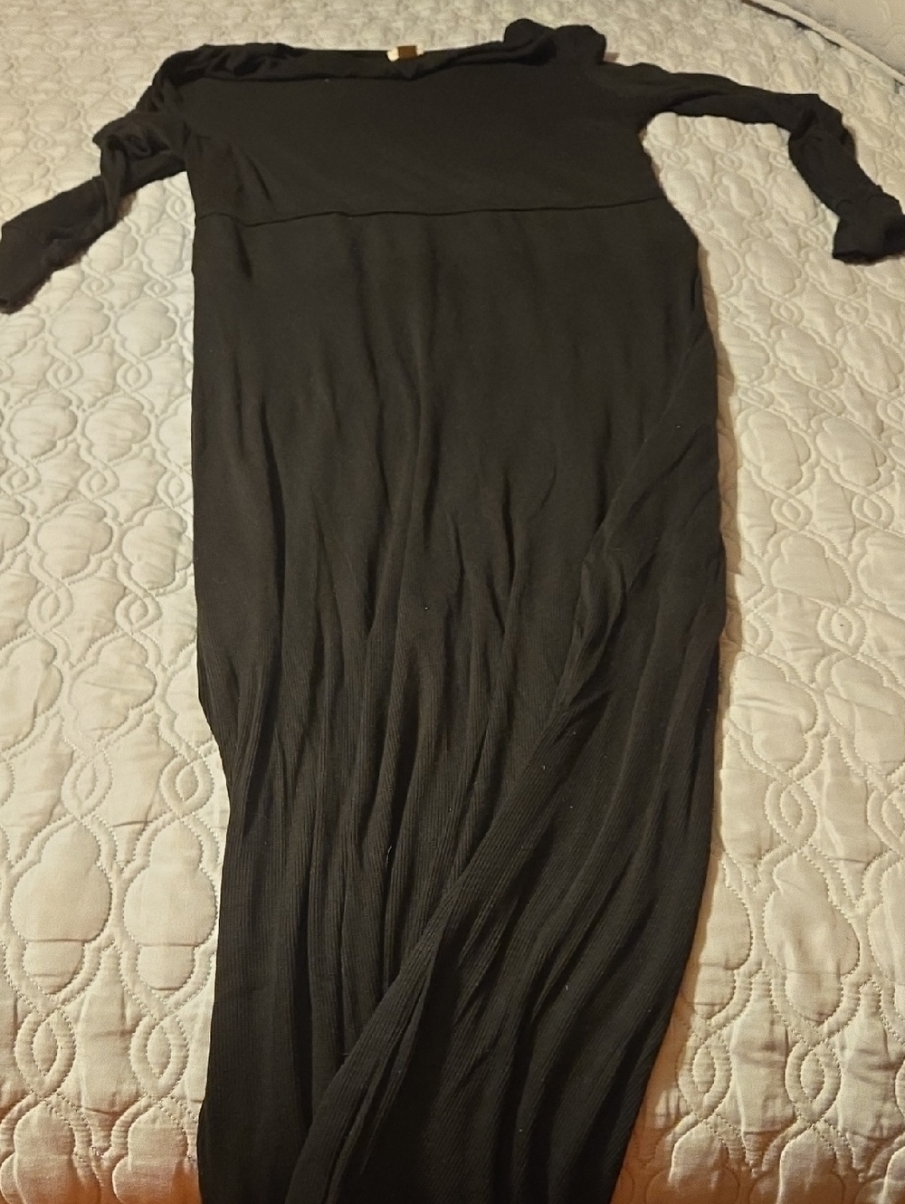 Chicos Black Women's Long Knit Long Sleeve Maxi Dress